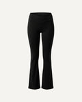 Merino Wool Flared Pants - Black