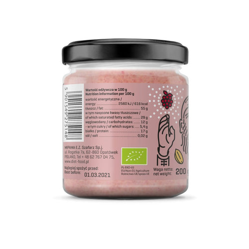 Bio Coconut Cream with Nuts and Raspberries