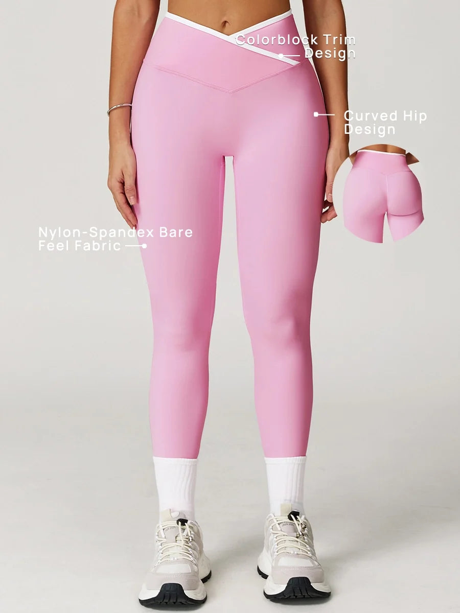 Pastel Colorblock Crossover Leggings
