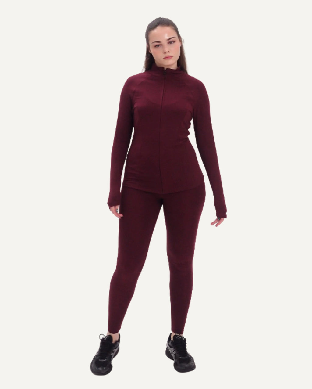 Women's Seacell Zip Longsleeve - Burgundy