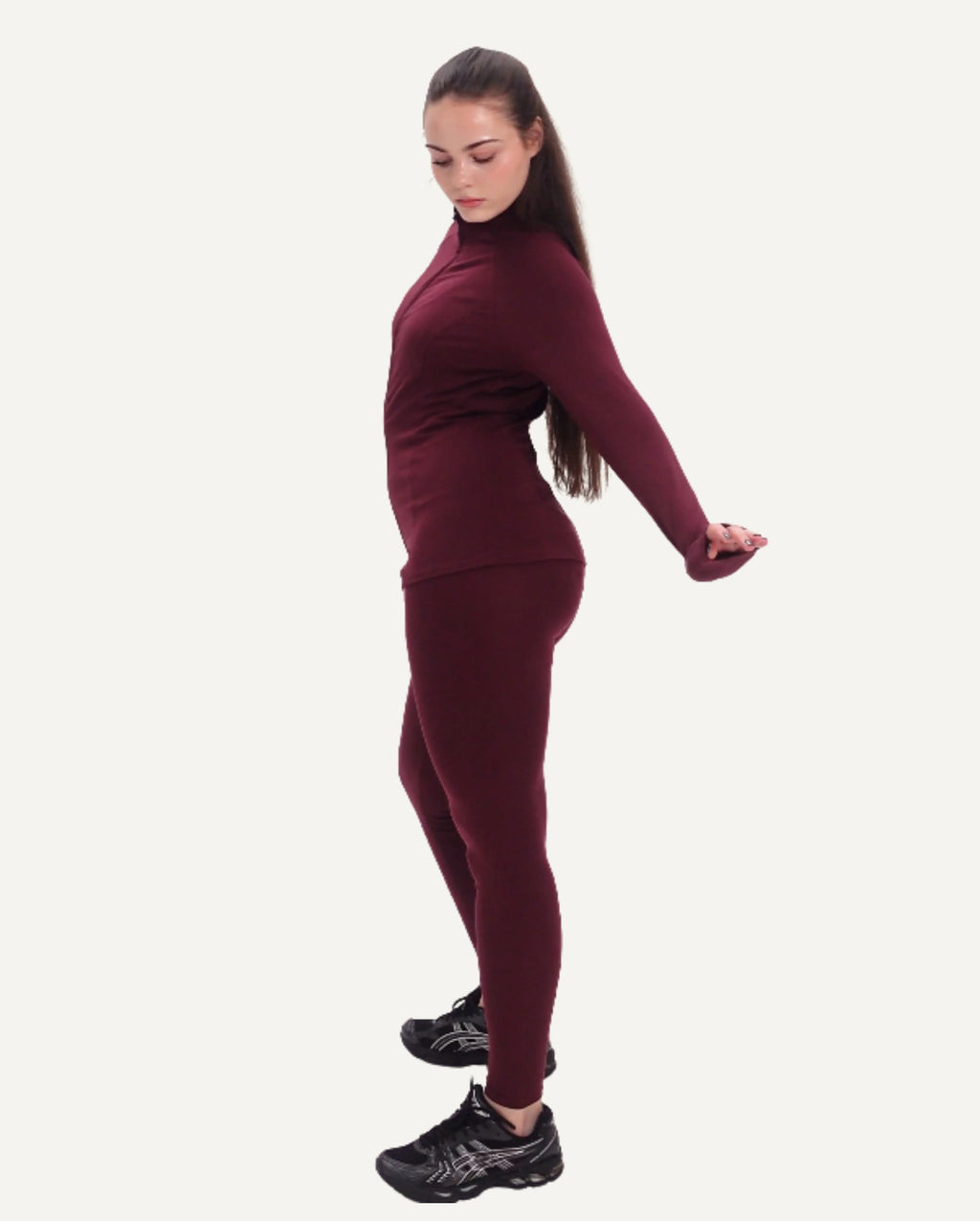 Women's Seacell Zip Longsleeve - Burgundy