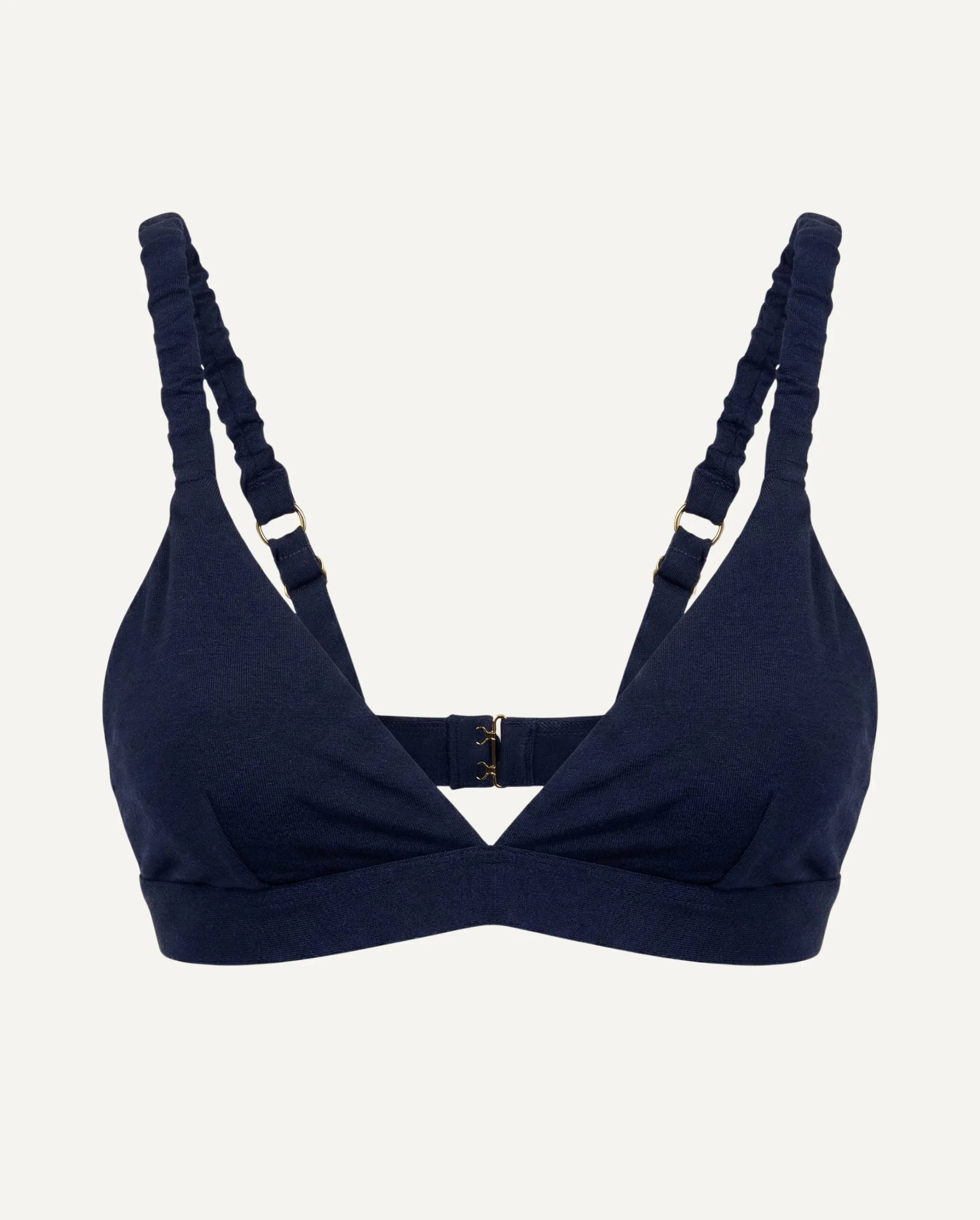 Merino Wool Bra – Dark Blue | Natural Wireless Support
