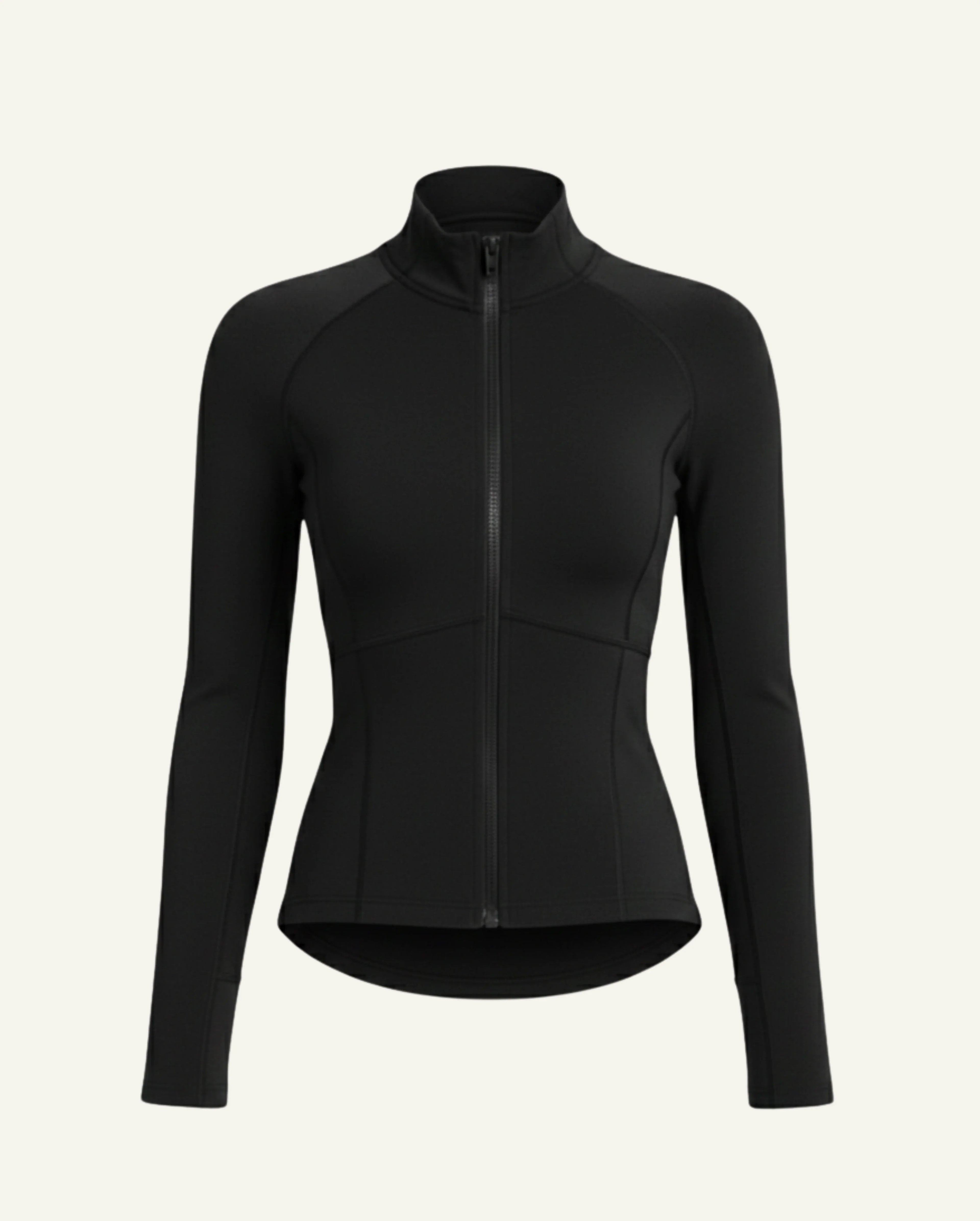 Merino Wool Zip Longsleeve – Black | Natural Training Layer