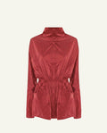 Single-Panel Cotton Windbreaker with Lyocell/Wool Lining - Cherry Red