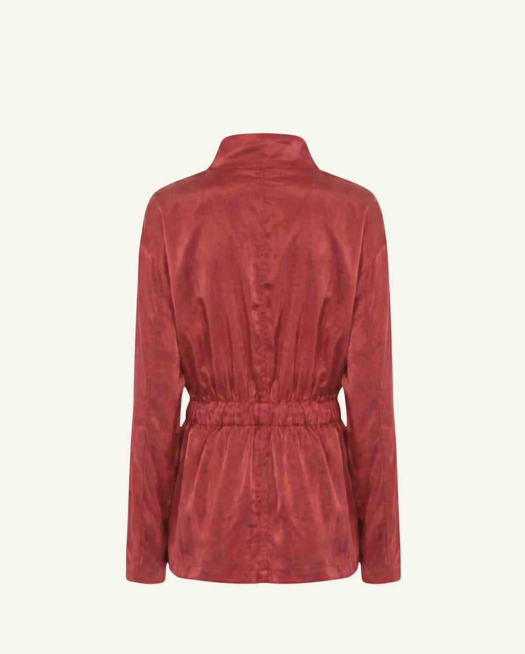 Single-Panel Cotton Windbreaker with Lyocell/Wool Lining - Cherry Red