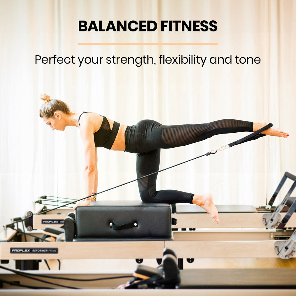 NNEMB Wooden Pilates Reformer Machine, Stretch Bed with box and jump board accessories