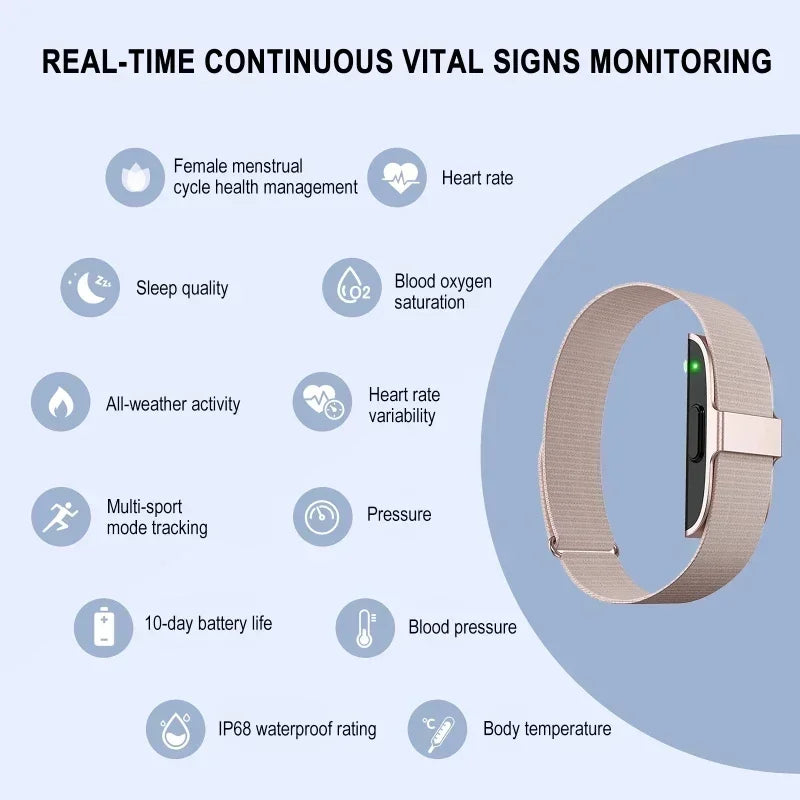 Smart Bracelet with 24/7 Heart Rate Rose Gold
