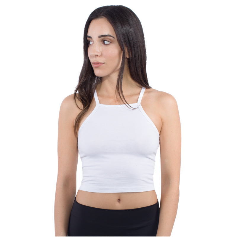 Krótki top z dekoltem halter 6033