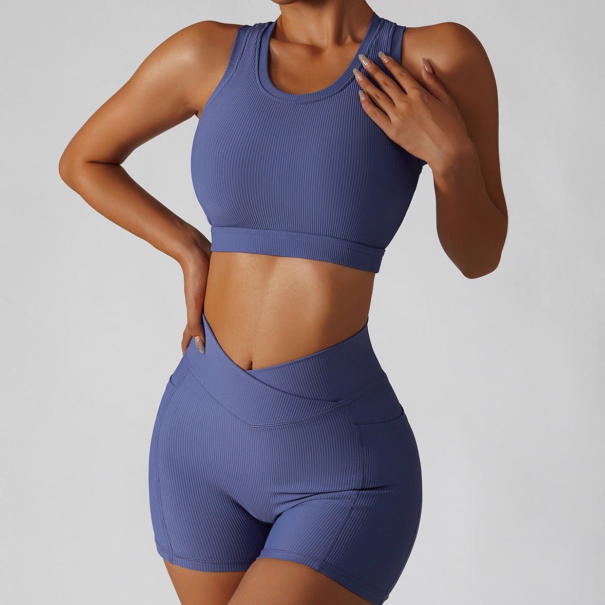 Prążkowany top sportowy Body Crop