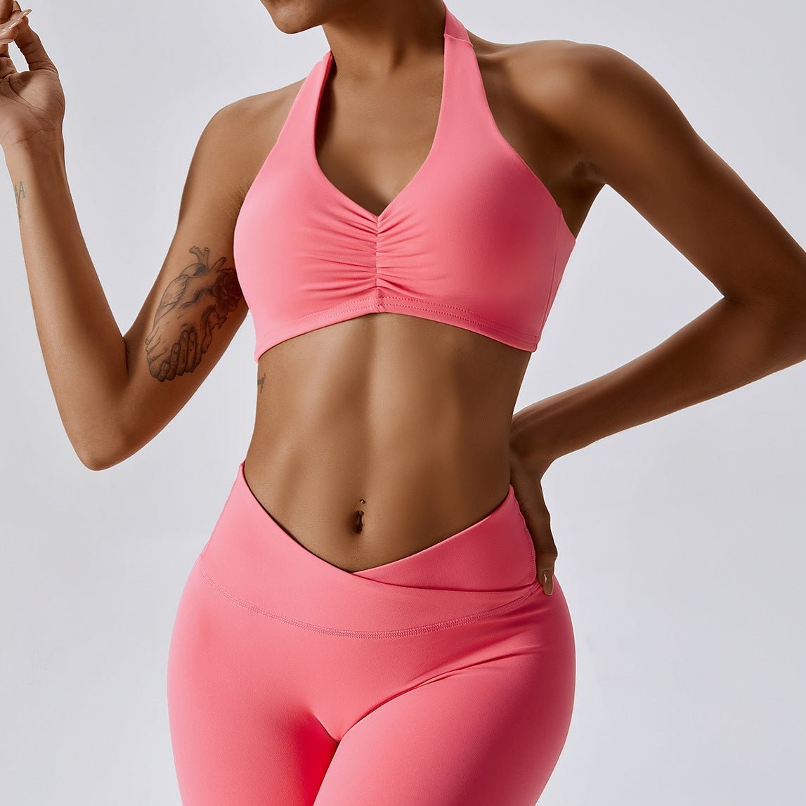 Biustonosz sportowy Halter Ruched z marszczeniem