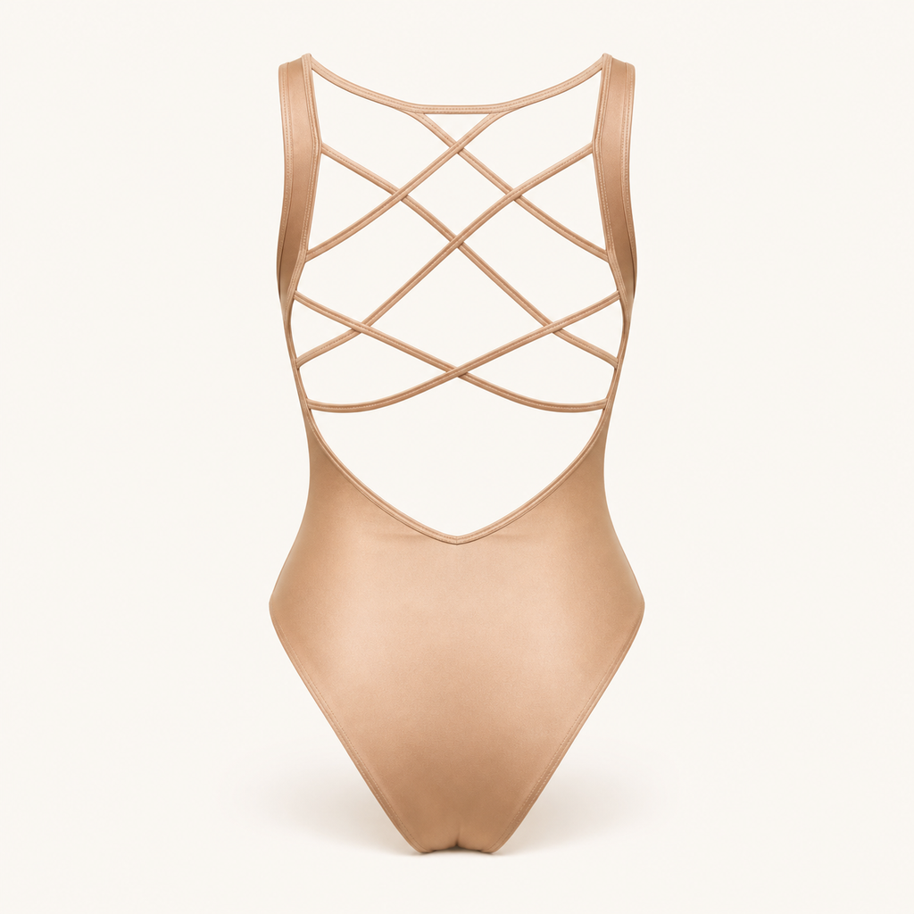 Body sportowe Linda – latte — tył bez modelki