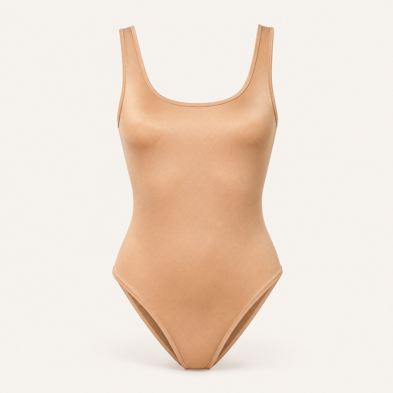 Body sportowe Linda – latte — przód bez modelki
