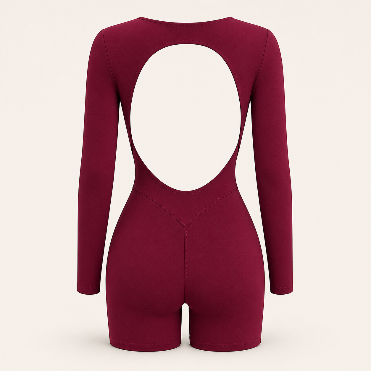 Body sportowe Open Back — wiśniowe, tył