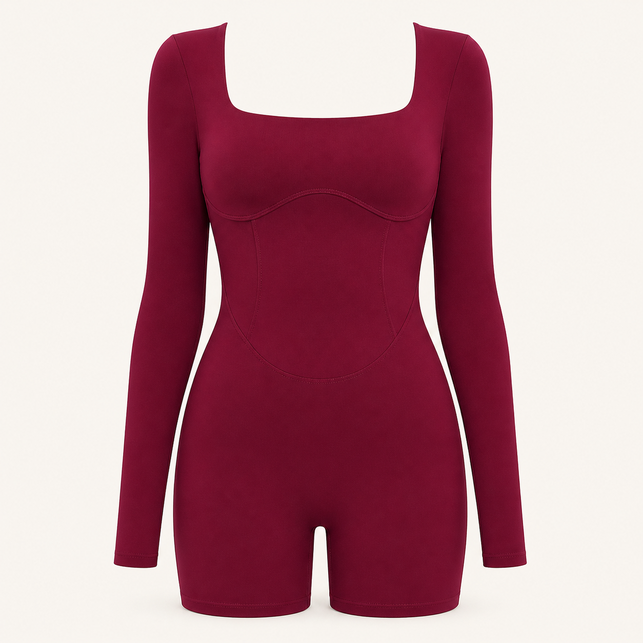 Body sportowe Open Back — wiśniowe, przód