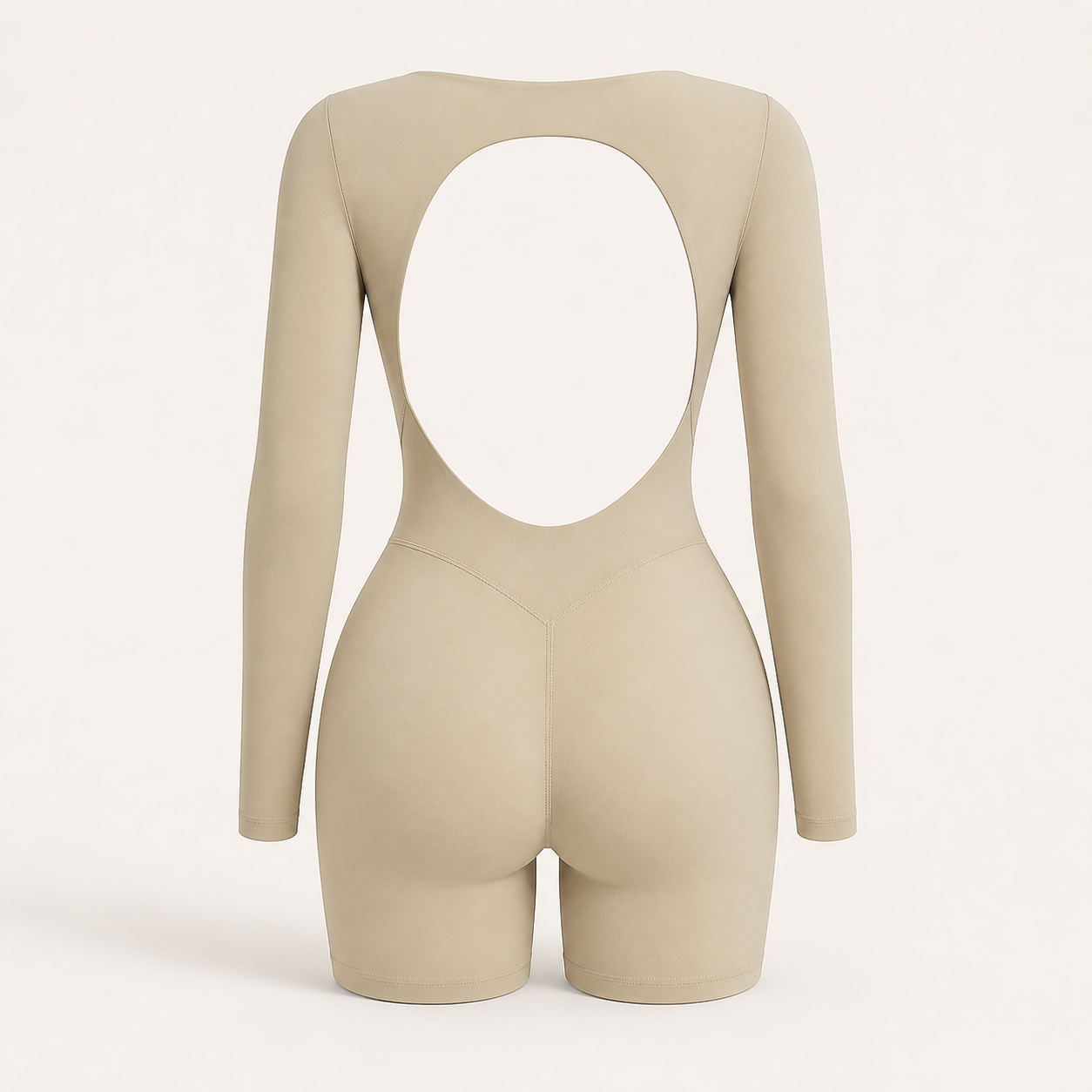 Body sportowe Open Back — piaskowe, tył