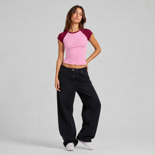 Barwiona bawełniana koszulka raglanowa Baby Tee 3001GD