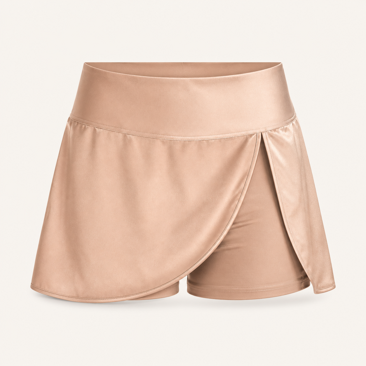 Spódniczka sportowa Samba ze spodenkami – latte — przód bez modelki