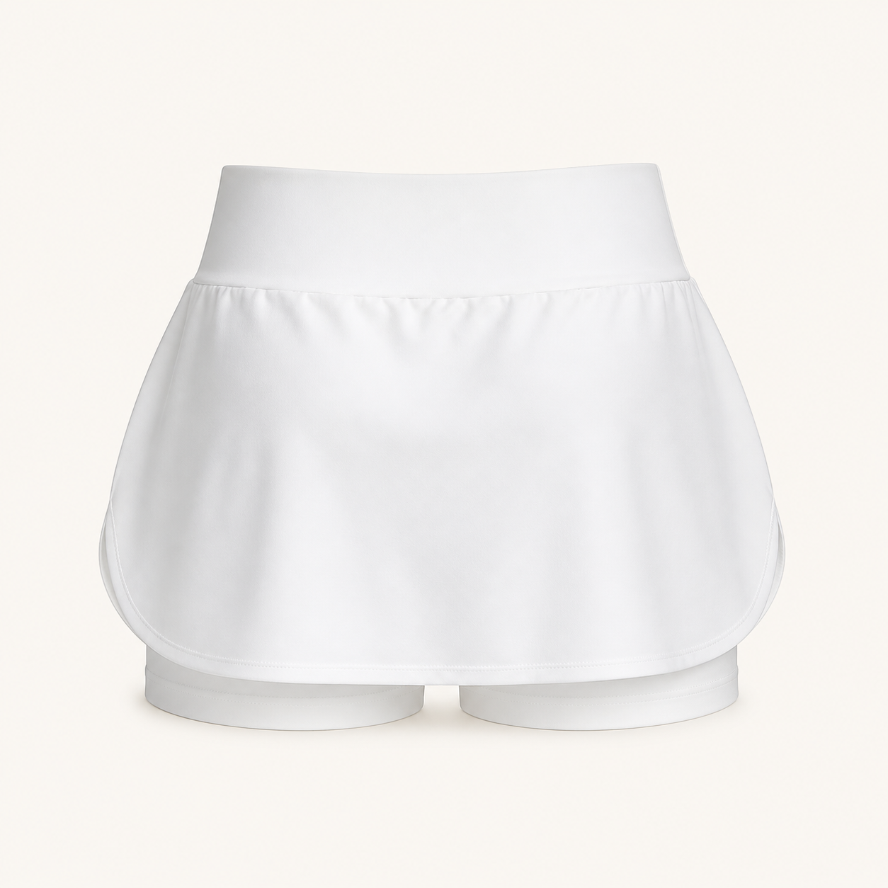 Spódniczka sportowa Samba ze spodenkami – biała — tył bez modelki