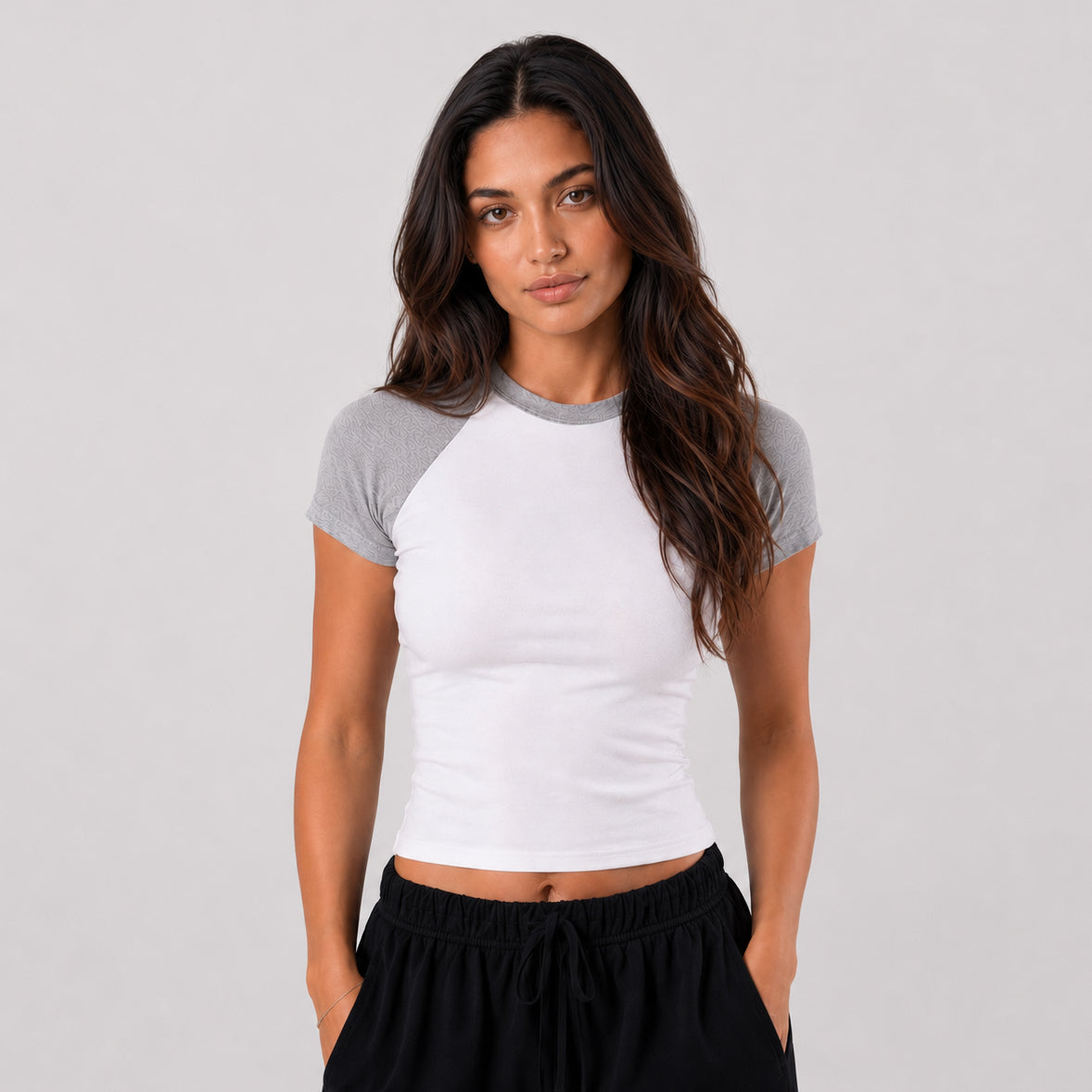 Bawełniana koszulka raglanowa Baby Tee 4001R